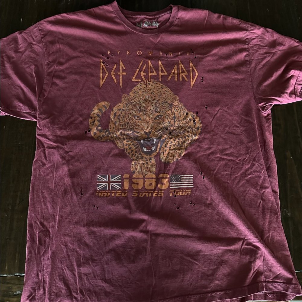 S/M Def Leppard Distressed Urban Outfitters Tshirt Dress